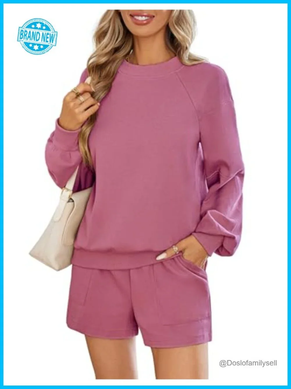 2 Piece Lounge Set Matching Sweatshirt Shorts Sweatsuit Tracksuit Pajama Set